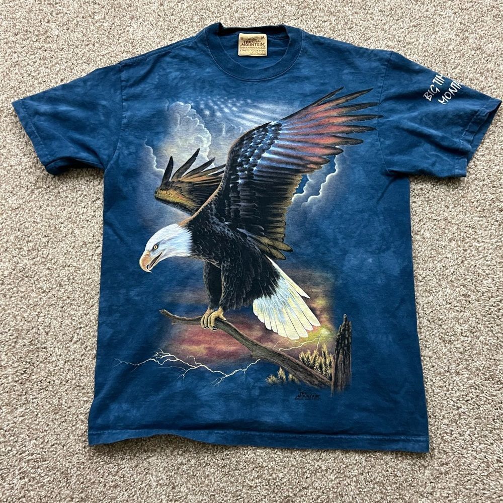 Vintage Eagle American Flag Graphic T Shirt Men's M